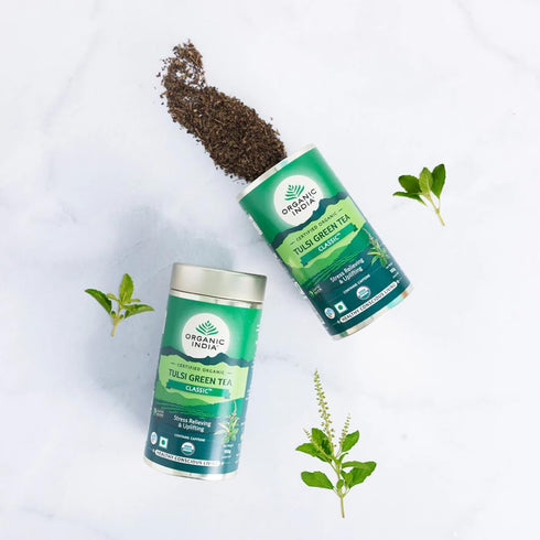 Organic India Tulsi Green Tea  Tin